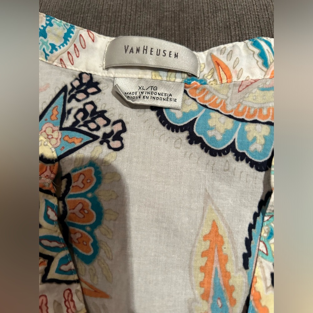 Van Heusen Womens Paisley Blouse XL - Picture 3 of 9